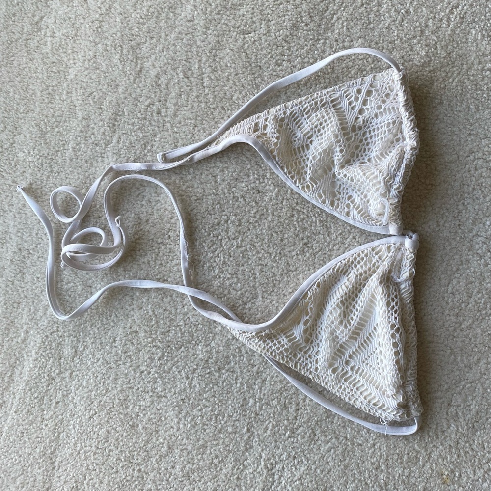 White Swim Suit Bikini Top Sz Small